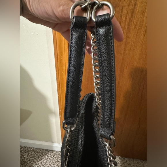 Kurt Geiger Small Chelsea Raffia Tote Bag Black New Double Shoulder Straps - Picture 10 of 10